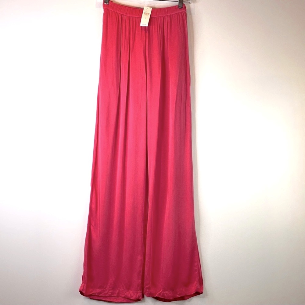 Anthropologie Velvet by Graham & Spencer Pink Wide Leg Pants